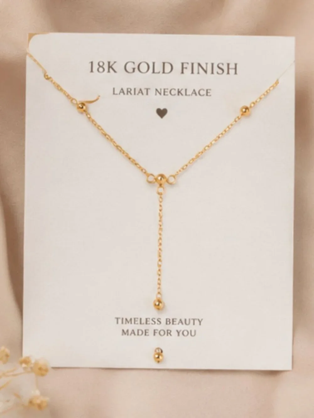 Gold & Silver Finsh Y-shape Lariat Necklace – Elegant Dainty Jewelry for Women